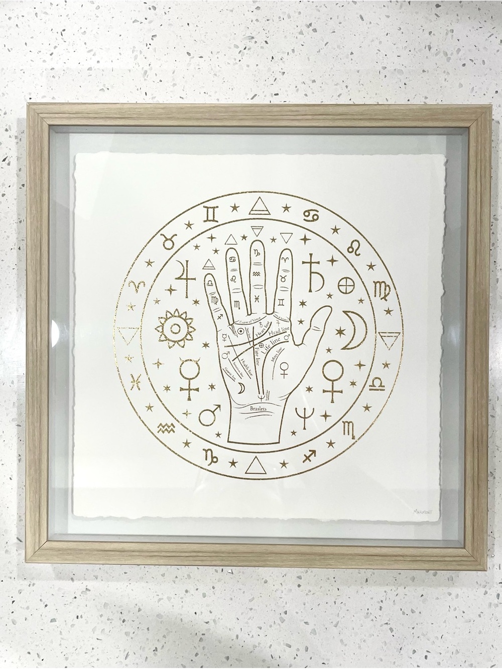 Gold Palmistry Art Print Framed Wall Art
